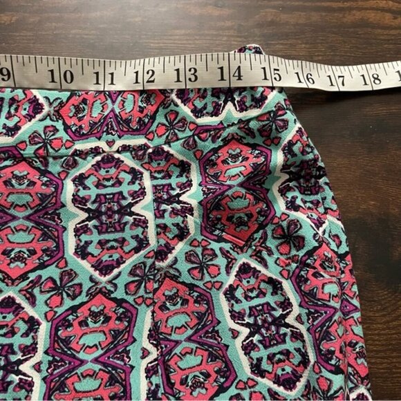 Anthropologie Elevenses Women's 4 Boho Printed Wide Leg Pants high rise flowy - Picture 5 of 13